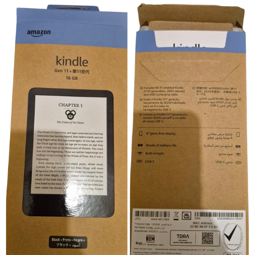 Black Amazon Kindle 11th Generation 2024