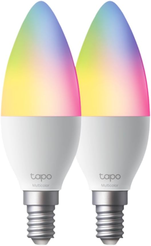 Tapo TP-Link Wi-Fi Light Bulb, Multicolour, B38, E14, White Tunable, Dimmable, Smart Home, Schedule & Timer, Voice Control, APP Control, Sync-to-Sound, Energy Monitor(Tapo L430C(2-Pack))