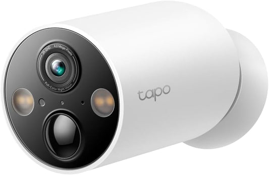 Tapo TP-Link Wire-Free Indoor/Outdoor Security Camera, Free Smart AI Detection, 10000mAh Battery, 2K QHD, Colour Night Vision, 150° Super Wide FOV, IP66, Tapo Solar Panel Supported (Tapo C425)