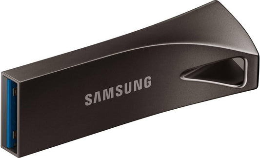 Samsung Bar Plus USB Drive, Titan Gray, Metallic Chassis, 128GB USB3.1, Transfer Speed up to 400MB/s, 5 Years Warranty