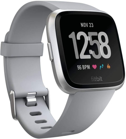 Fitbit Versa Smartwatch, Gray/Silver Aluminium, One Size (S & L Bands Included)