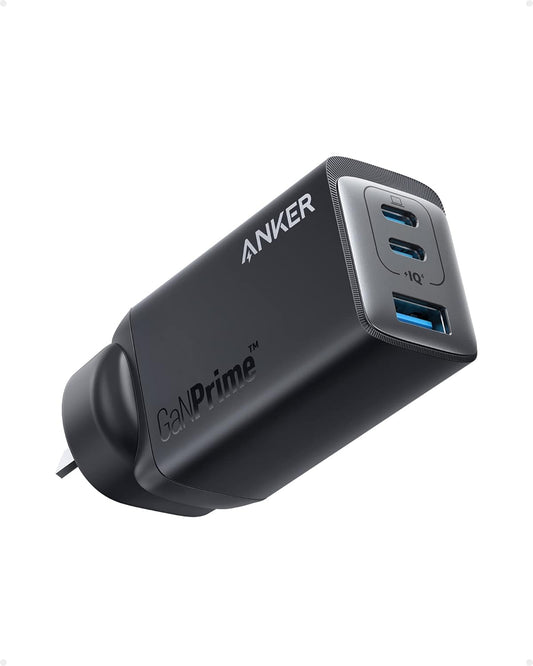 Anker USB C Charger, Anker 735 Charger GaNPrime 65W, PPS 3-Port Fast Compact Wall Charger for MacBook Pro/Air, iPad Pro, Galaxy S24/S23/S22, HP Spectre, Note20/10+, iPhone 16/Pro Max, and More (White)