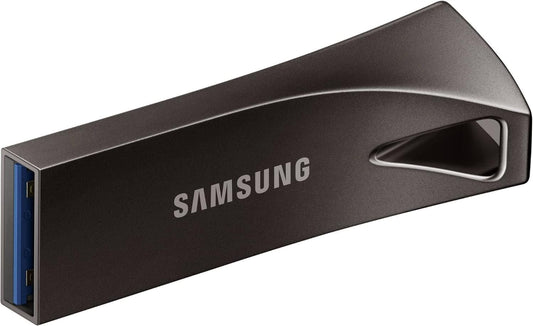 Samsung Bar Plus USB Drive, Titan Gray, Metallic Chassis, 64GB USB3.1, Transfer Speed up to 300 MB/s, 5 Years Warranty