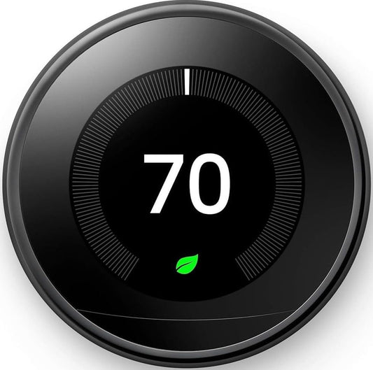 Google Nest Learning Thermostat - 3rd Gen - Programmable Smart Thermostat for Home - Compatible with Alexa (Mirror Black)